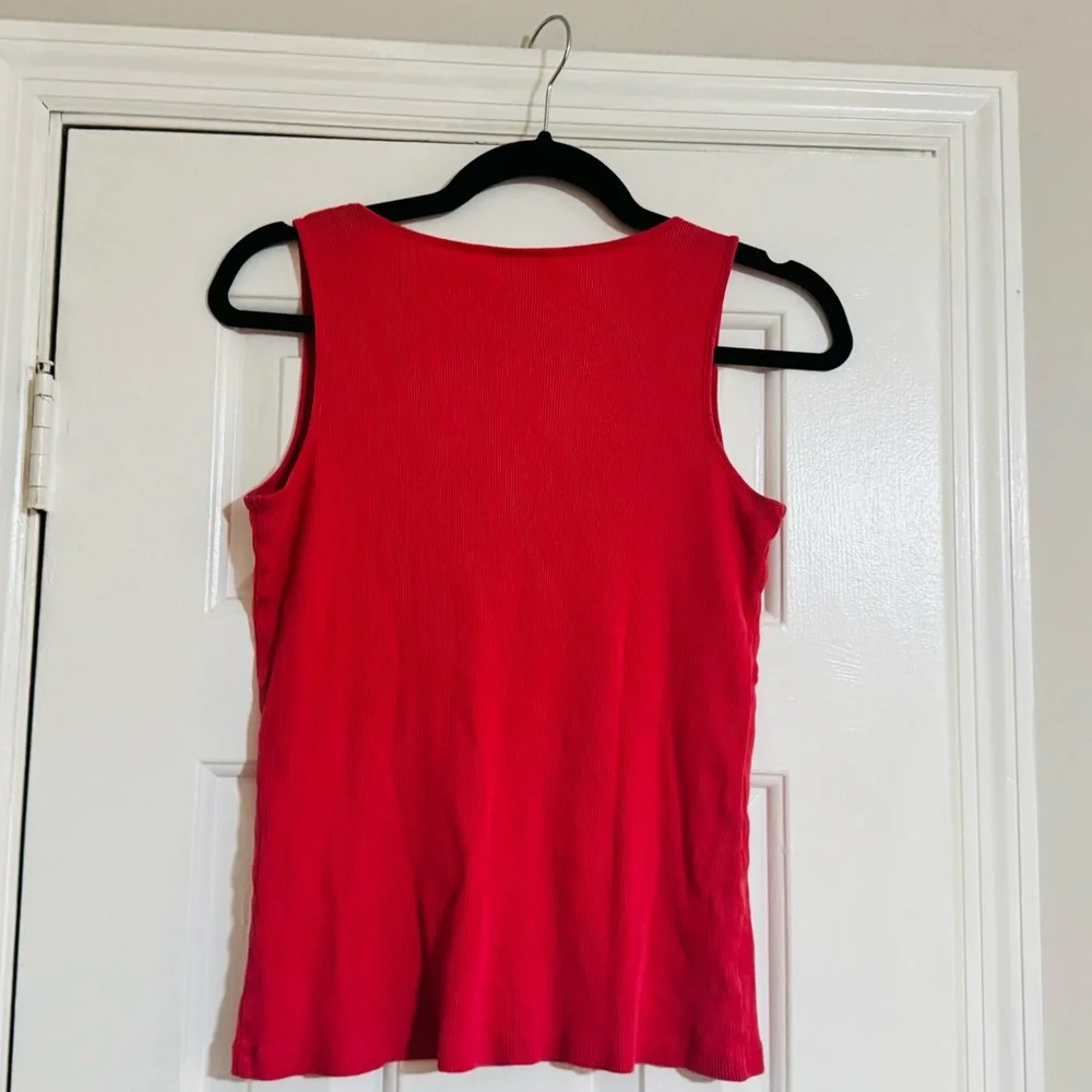👑 MEDIUM LOFT Vibrant Red Tank Top by - Picture 3 of 10